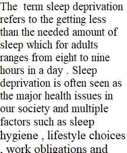 Week 11 Journal Sleep Deprivation